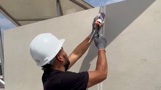 Cómo instalar Fibrocemento al exterior tratamiento de juntas VISIBLES con Sikaflex  SINTEX MS [upl. by Waldner893]