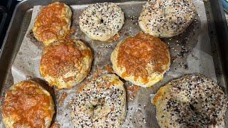 Making Bagels From Scratch Everything Cheddar Garlic and a Panera Copycat Cinnamon Crunch Bagel [upl. by Minerva572]