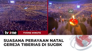 Ratusan Ribu Jemaat Padati Gelora Bung Karno di Perayaan Natal Tiberias  tvOne Minute [upl. by Larner]