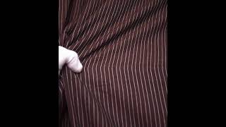 PINSTRIPE DARK BROWN PURE COTTON 75 GSM HANDWOVEN FABRIC [upl. by Ogden633]