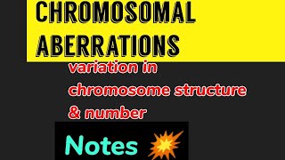 Chromosomal Aberrations  chromosomal variations Notes🤩 [upl. by Icrad135]