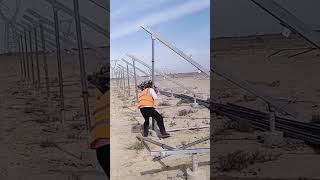 Installation process of photovoltaic support frame base [upl. by Oicnecserc]