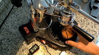 PID temperature controlled La Pavoni lever espresso coffee machine 92°C double shot [upl. by Ardekahs]