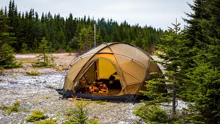 Hot Tent Winter Camping In Freezing Temperatures [upl. by Kleon]