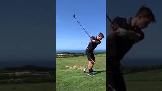 Nicolai Hojgaard body movement How to swing to win Italian Open European Tour shorts golfshorts [upl. by Ahen]