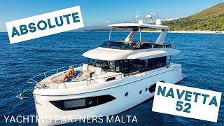 Absolute Navetta 52 Motor Yacht  Yachting Partners Malta [upl. by Sobel]