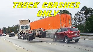 BEST OF SEMITRUCK CRASHES  Road Rage Hit and run Brake checks  COMPILATION 2024 [upl. by Chemesh]