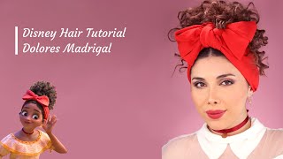 Disney Hairstyle Dolores madrigal Encanto Hair tutorial [upl. by Ahsael]