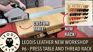 Leodis Leather New Workshop  6 Press Table and Thread Rack IKEA HACK [upl. by Seessel]