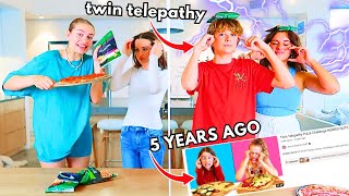 TWIN TELEPATHY PIZZA 5 years later OG Challenge By The Norris Nuts [upl. by Tersina]