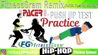 2019 FitnessGram Practice 20m Pacer with Push Up and Curl Up Cadence [upl. by Elisabeth]