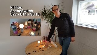 Sådan dæmper du lyset  uden en lysdæmper Philips SceneSwitch GU10 E14 amp E27 [upl. by Mommy]