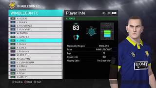 Wimbledon FC 9495 PES 2018 Classic team [upl. by Bixby536]