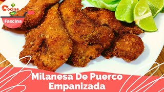 Milanesa De Puerco Empanizada  Receta Facil [upl. by Mcloughlin221]