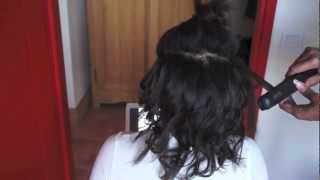 Lissagebouclage des cheveux en transition avec repousses  GHD [upl. by Eibot145]