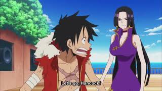 Boa Hancock says quotKyahquot after Luffy talks to her [upl. by Narhet610]