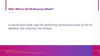 Level1 Active Directory Interview Questions amp Answers Get Ready for Your Job Interview PART 4 [upl. by Ttnerb41]