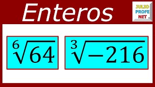 RADICACIÓN DE NÚMEROS ENTEROS  Ejercicios 3 y 4 [upl. by Blood247]