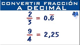 Convertir fracción en decimal [upl. by Barra17]