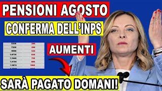 📈 AUMENTI PENSIONI AGOSTO CONFERMATI SCOPRI LA TABELLA CON GLI ESEMPI PER OGNI FASCIA [upl. by Valenza]