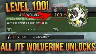 ALL JTF WOLVERINES UNLOCKS in INFINITE WARFARE LEVEL 100 JTF WOLVERINES MISSION TEAM REWARDS [upl. by Ardnuyek]