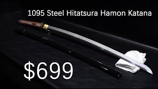 699 japanese swords 1095 Steel Hitatsura Style Hamon Katana  not nihonto [upl. by Mendes]