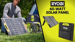 PORTABLE POWER  RYOBI 60Watt Foldable Solar Panel [upl. by Enovad]