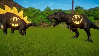 TRex vs Estegossauro  Time Batman  Luta de Dinossauros Jurassic World Evolution Shorts [upl. by Dray]