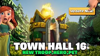 TOWN HALL 16 UPDATE  New Troop amp Merged Defenses Clash of Clans [upl. by Holcomb]