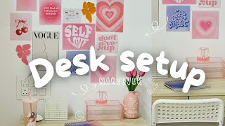 Aesthetic DESK MAKEOVER ✨desk setup Stationery Organization  Unboxing haul 📦 [upl. by Chantalle]