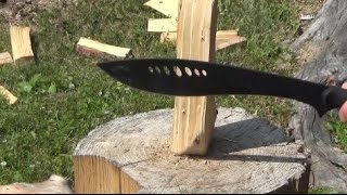 Schrade Large Kukri SCHKM1 Budget Machete [upl. by Icyak]