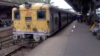 Old Retrofiited EMU Borivali Churchgate slow local train pulls out of Malad [upl. by Zemaj334]