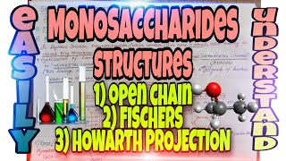 WHAT ARE MONOSACCHARIDES 3 WAYS OF STRUCTURAL REPRESENTATION OF MONOSACCHARIDES EASILY REMEMBER [upl. by Fidele]