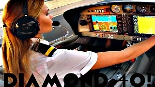 FIRST SOLO FLIGHT Diamond 40 Plane  Landing A PLANE ALONE  Cockpit View DutchPilotGirl [upl. by Pickford]