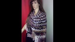 Haken  tutorial 116 omslagdoek met blokjes en spinnetjes [upl. by Rolyab]