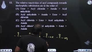 The relative reactivities of acyl compounds towards nucleophilic substitution are in the order o [upl. by Catie]