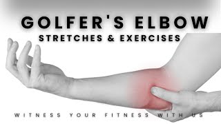 Relief from Golfers elbow  stretches amp exercises [upl. by Enad]