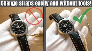 How to change  remove a watch strap without tools [upl. by Ennirroc]