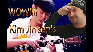 Jawdropping😲 guitar performance Kim Jinsans selfcomposed song REACTION [upl. by Nuahc]