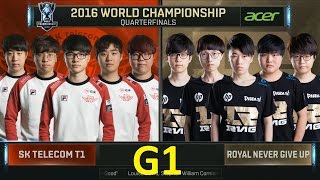 SKT vs RNG Game 1 Highlights  2016 Worlds Knockout Stage Quarterfinals [upl. by Alie]