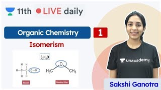 CBSE Class 11 Isomerism L1  Organic Chemistry  Unacademy Class 11 amp 12  Sakshi Ganotra [upl. by Noemis]