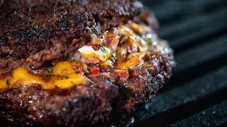 Serbian Stuffed Burger  Recipe  Almazan Kitchen [upl. by Engen]