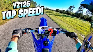 TOP SPEED ON MY NEW YZ125 DIRT BIKE [upl. by Enahsed]