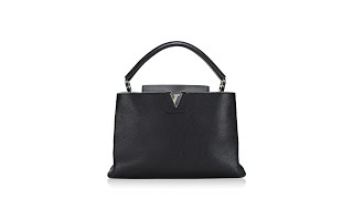 Louis Vuitton Taurillon Capucines MM Black [upl. by Sosna474]