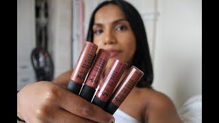 NYX Soft Matte Lip cream swatches and review THE BEST EVERYDAY LIPSTICK FOR BROWN SKIN  BY NAMI [upl. by Rowena]