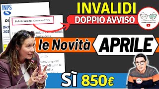 🔴 INVALIDI PARZIALI e TOTALI 8 NOVITÀ APRILE 2024 ➡ IMPORTI INCREMENTI PENSIONE BONUS 850€ INPS [upl. by Dymphia48]