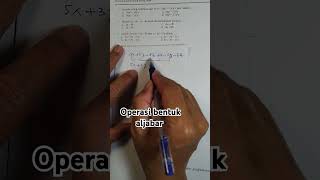 Operasi bentuk aljabar maths matematika aljabar aljabarkelas7 [upl. by Brink]