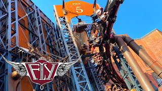 FLY amp Rookburgh  Phantasialand  Launched Flying Roller Coaster [upl. by Joyan]