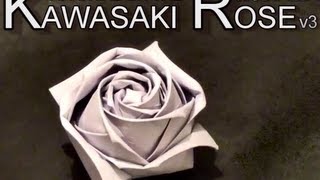 Conrads Modified Kawasaki Origami Paper Rose  Tutorial v3 [upl. by Maddox]