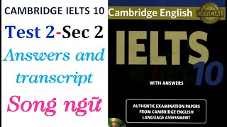 Ielts listening Cambridge 10 test 2Section 2transcript song ngữLuyện nghe Ielts cho người bắt đầu [upl. by Ynnam990]